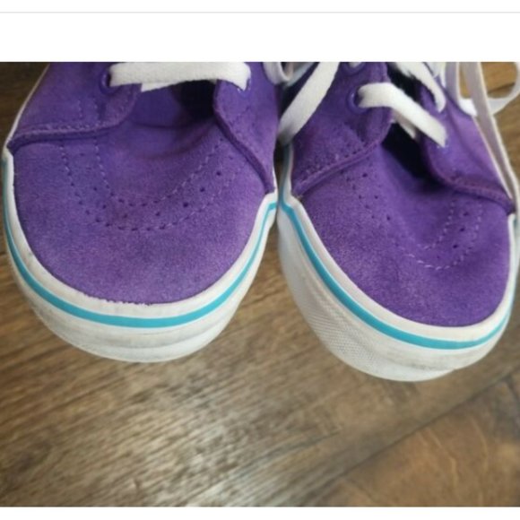 Vans Sk8 Hi Checkerboard Skate Shoe-Violet/Cyan - Picture 12 of 12